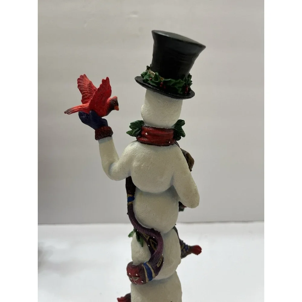 Vtg Christmas Lenox Winter Friend Pencil Snowman Figure W/ Cardinal 11.5
